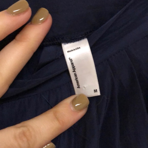American Apparel Navy Pleated Slacks - Picture 3 of 5